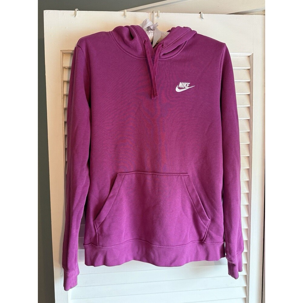 Nike Hoodie Women’s M Purple Pullover Sweatshirt Fleece Lined Athleisure school